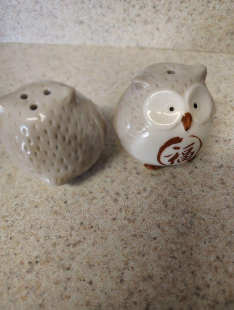 Chinese Owl Salt And Pepper Shakers.  