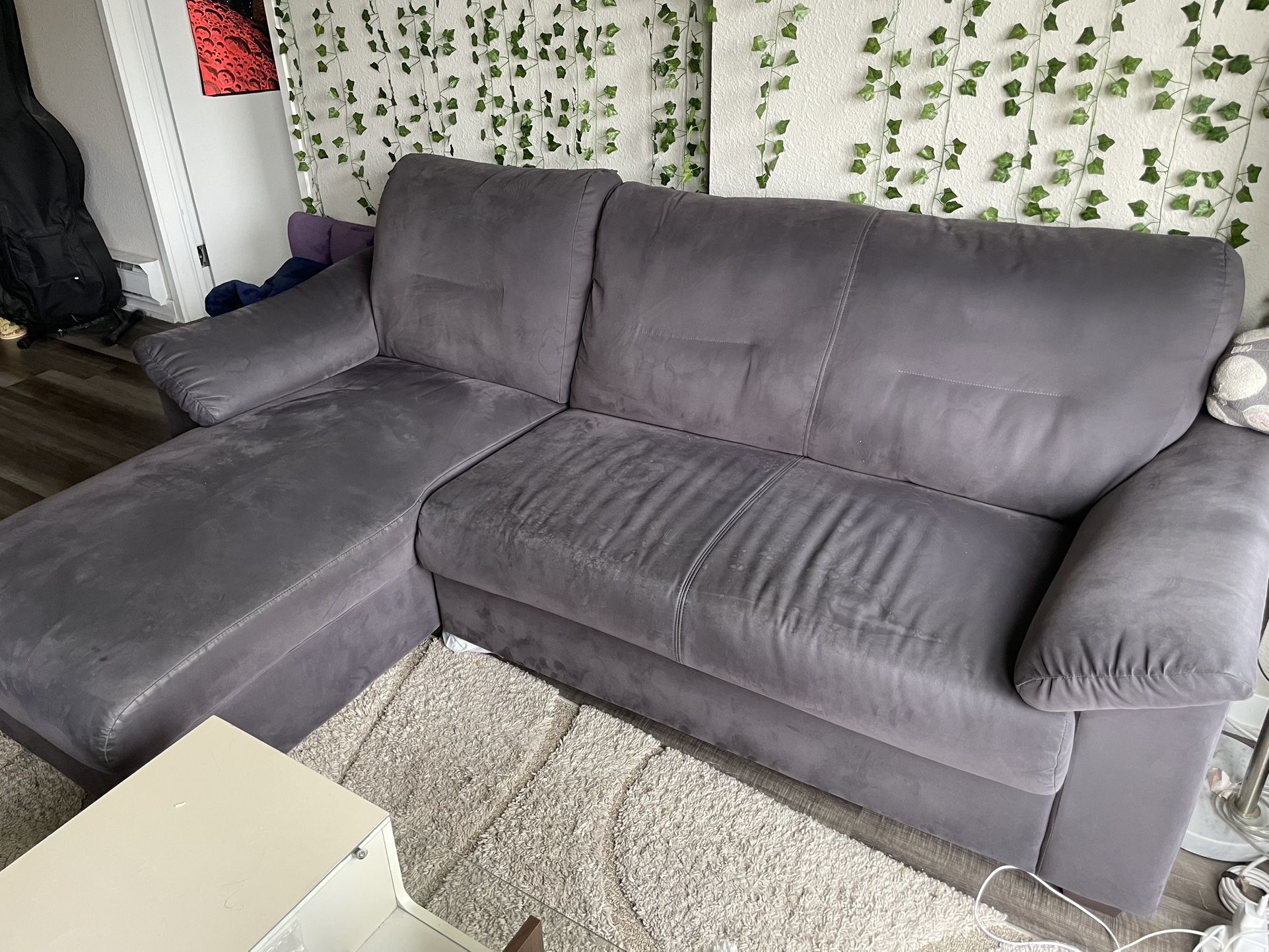 Blue L-shaped Couch