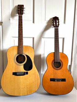 2 Acoustic Guitars + Case + Guitar For Dummies Book – Beginner Starter Set