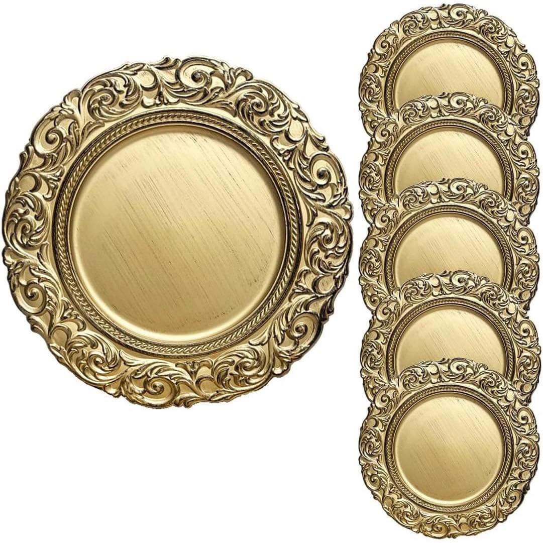 20 Pack New Charger Plates 13” Inch Gold