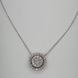 Gold 18k Natural Diamond Necklace Pendant #15729
