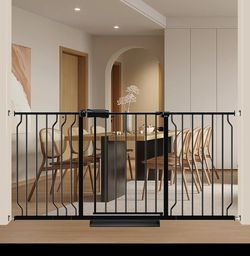 Wide Black Metal Baby Safety Gate