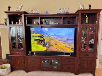 Solid wood entertainment center