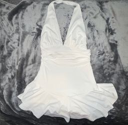 SHEIN White Halter Mini Dress Size M