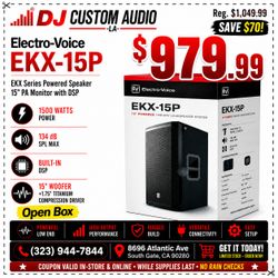 EV Powered Speaker 15 Inch PA System 1500 Watts Wood Cabinet DSP EKX-15P 🚨 Payment Options Available 🚨 No Credit Needed 🚨