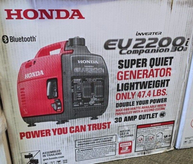 HONDA EU2200IS 30A Companion Inverter Generator, Brand New, Financing Available 