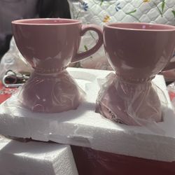 Set De 4 Tazitas Rosadas Princess House  Nuevas  En Caja Precio Firme50