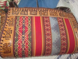 Leather/Tapestry Bag