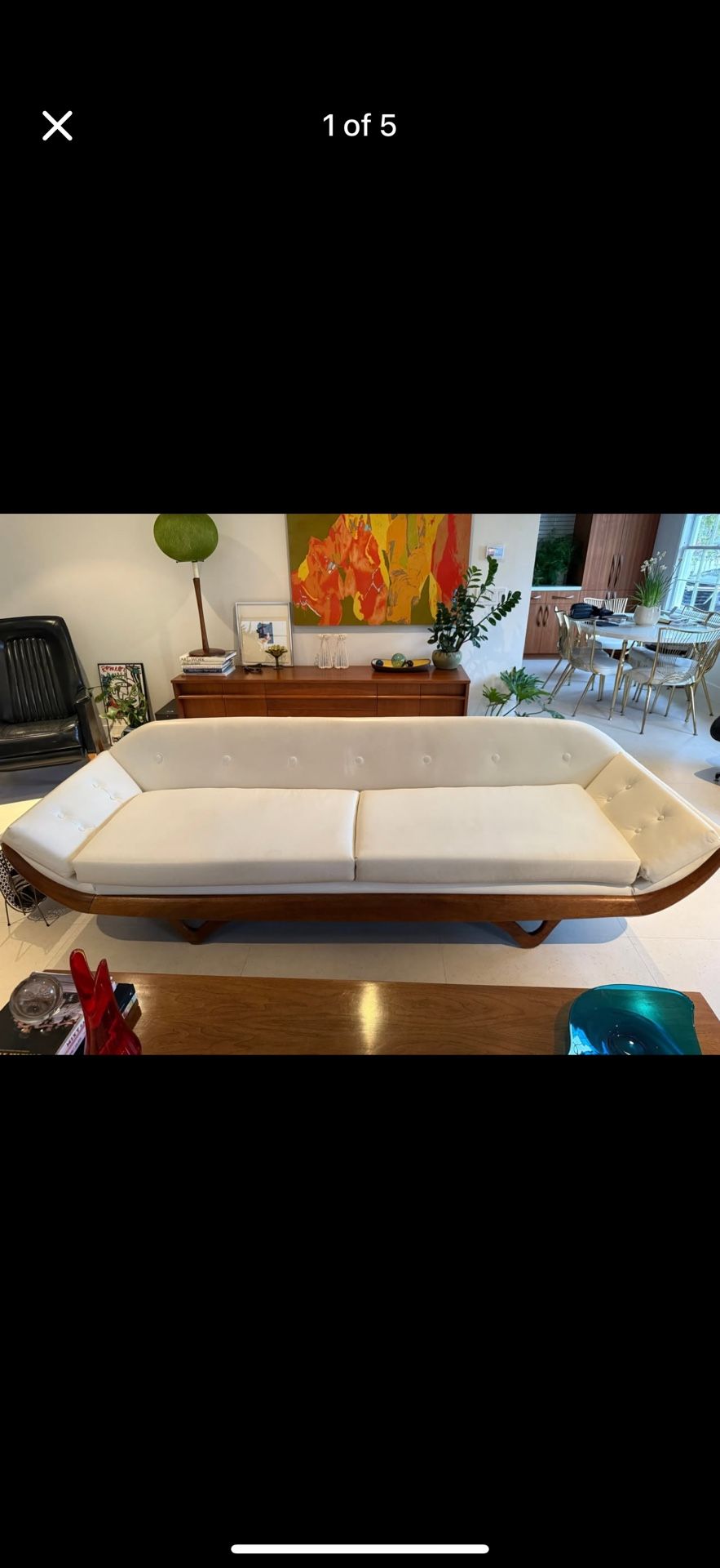 Mid Century Leather Sofa
