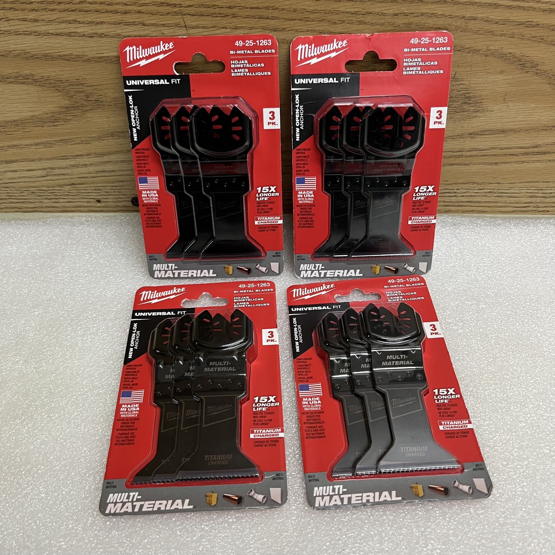 LOT OF 4 Milwaukee 49-25-1263 Oscillating Blade - Black (3 Pack each)