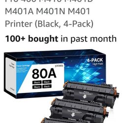 WOEBYAS 80A Toner Cartridge Black High Yield Compatible for HP 80A CF280X CF280A 80X use with HP Laserjet Pro 400 M410 M401D M401A M401N M401 Printer 