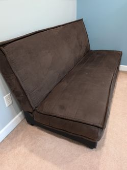 Brown Microfiber Futon Sofa Bed