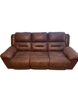 Faux Leather/Microfiber Reclining Couch