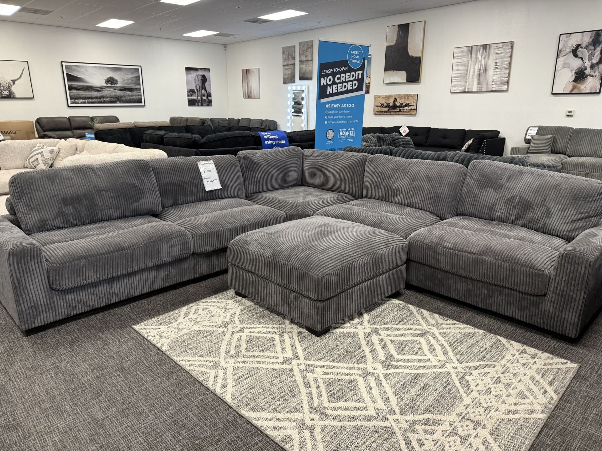 Gray Sofa Sectional Modular Set - Free Delivery 
