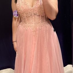 Salmon (Pink)Prom Dress