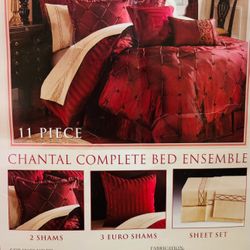 19 Pieces Queen Comforter Set With Matching Curtains 