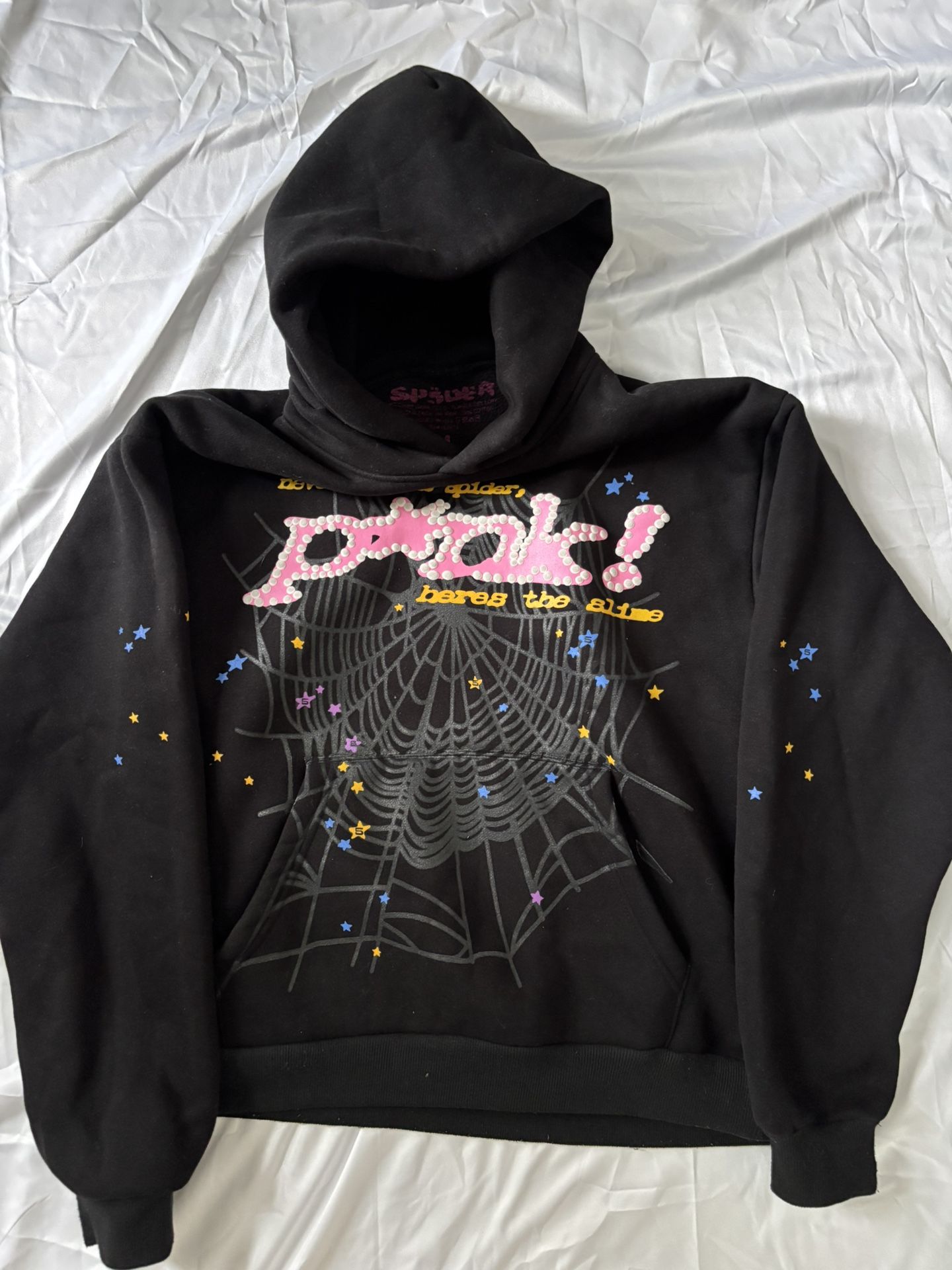 Brand New Black P*NK Sp5der Hoodie Size Medium