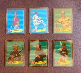 1986 fleer Hall of Famer insert subset Nolan, Ryan, Pete Rose, etc.