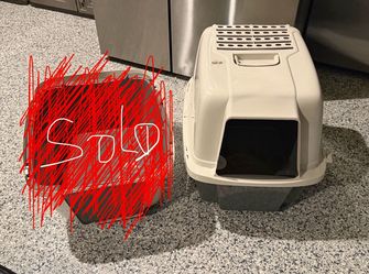 Van Ness Large Hooded Cat Litter Box Enclosed Odor Control Zeolite Filter NEW
