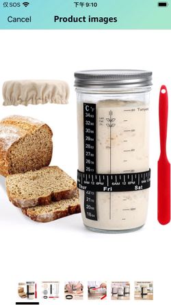 Sourdough Starter Kit with Sourdough Starter Jar,Date Marked Feeding Band, Thermometer,Sourdough Jar Scraper,Sourdough Starter Jar Kit & Sourdough Bre