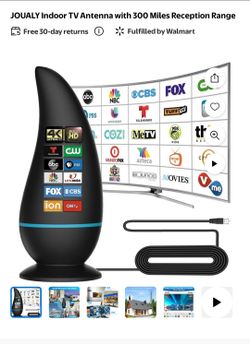 Indoor TV Antenna with 300 Miles Reception Range/ Antena para canales gratis
