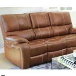Sofa, Reclinning Sofa, Power Reclinning Sofa , Camel , Real Leather