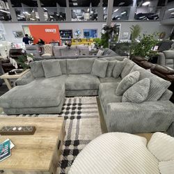 ⚡ Unbeatable Low Price❤️Lindyn Fog 4pc LAF Chaise Sectional