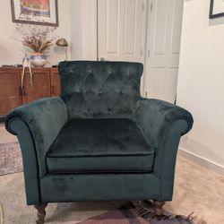 Green Velvet armchair Set Of 2- $300