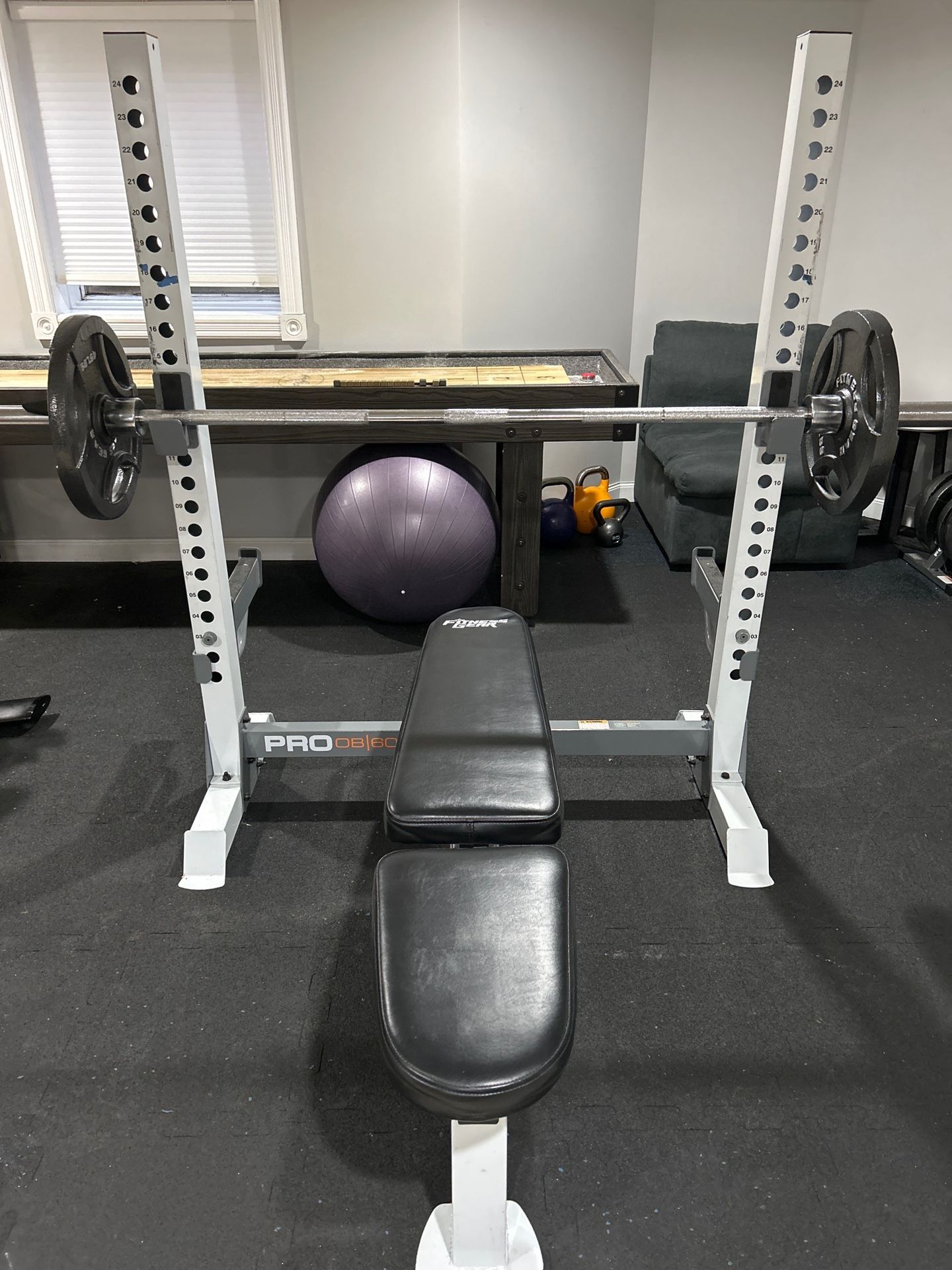 Pro ob60 Olympic Barbell Bench And Iron Plates
