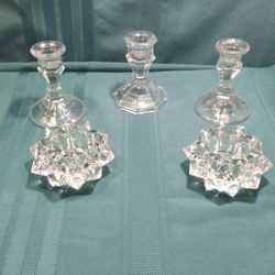 Set Of 5 Glass Candle Holders
