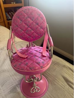 Our Generation Pink Salon Chair for 18 in Doll Plastic Metal Furniture Accessory