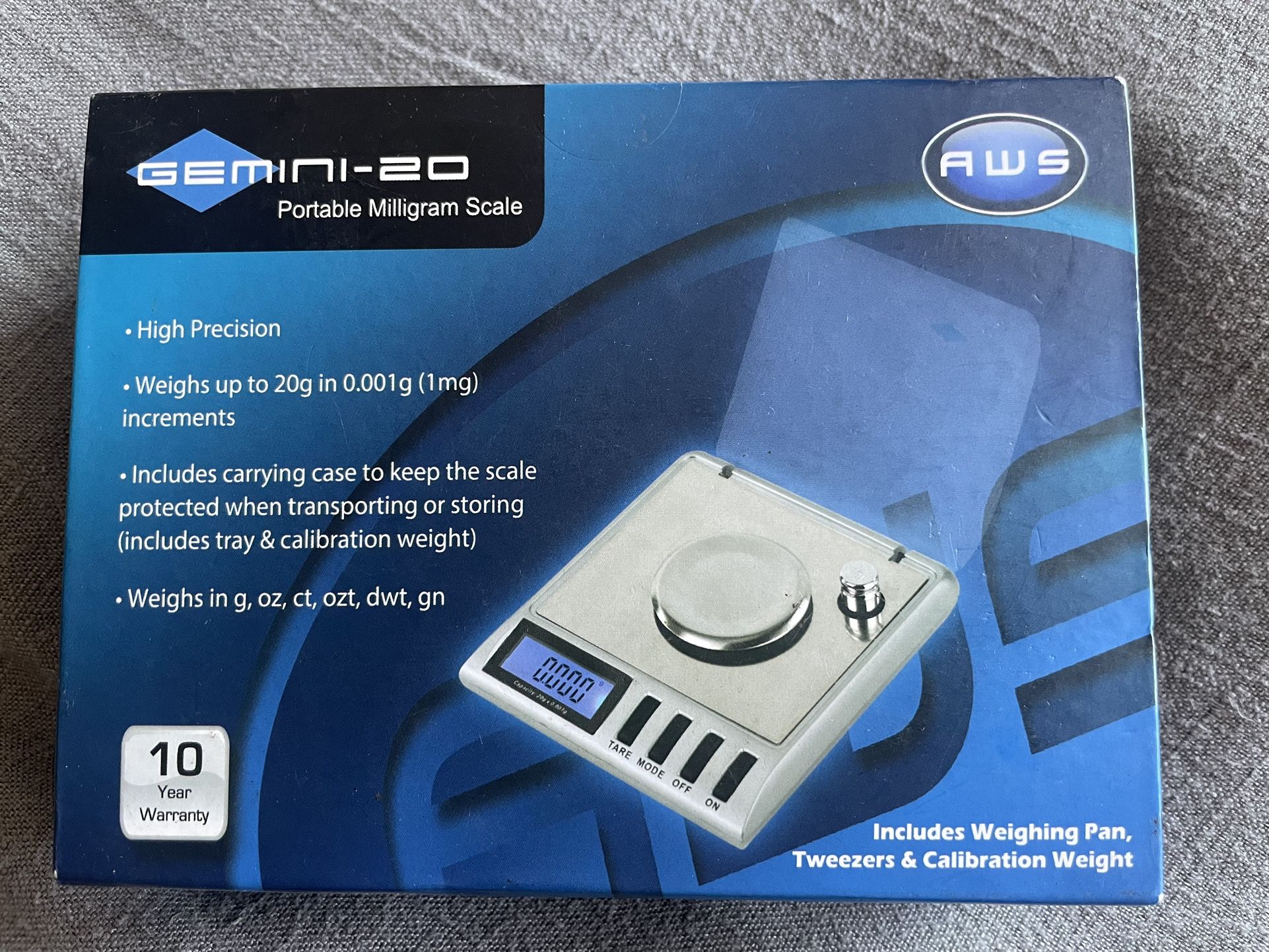 AWS Gemini-20-BLK Portable Milligram Scale