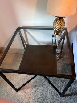 Glass top side tables