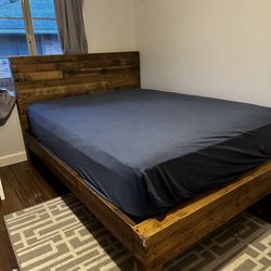 West Elm Wood Bed Frame Queen