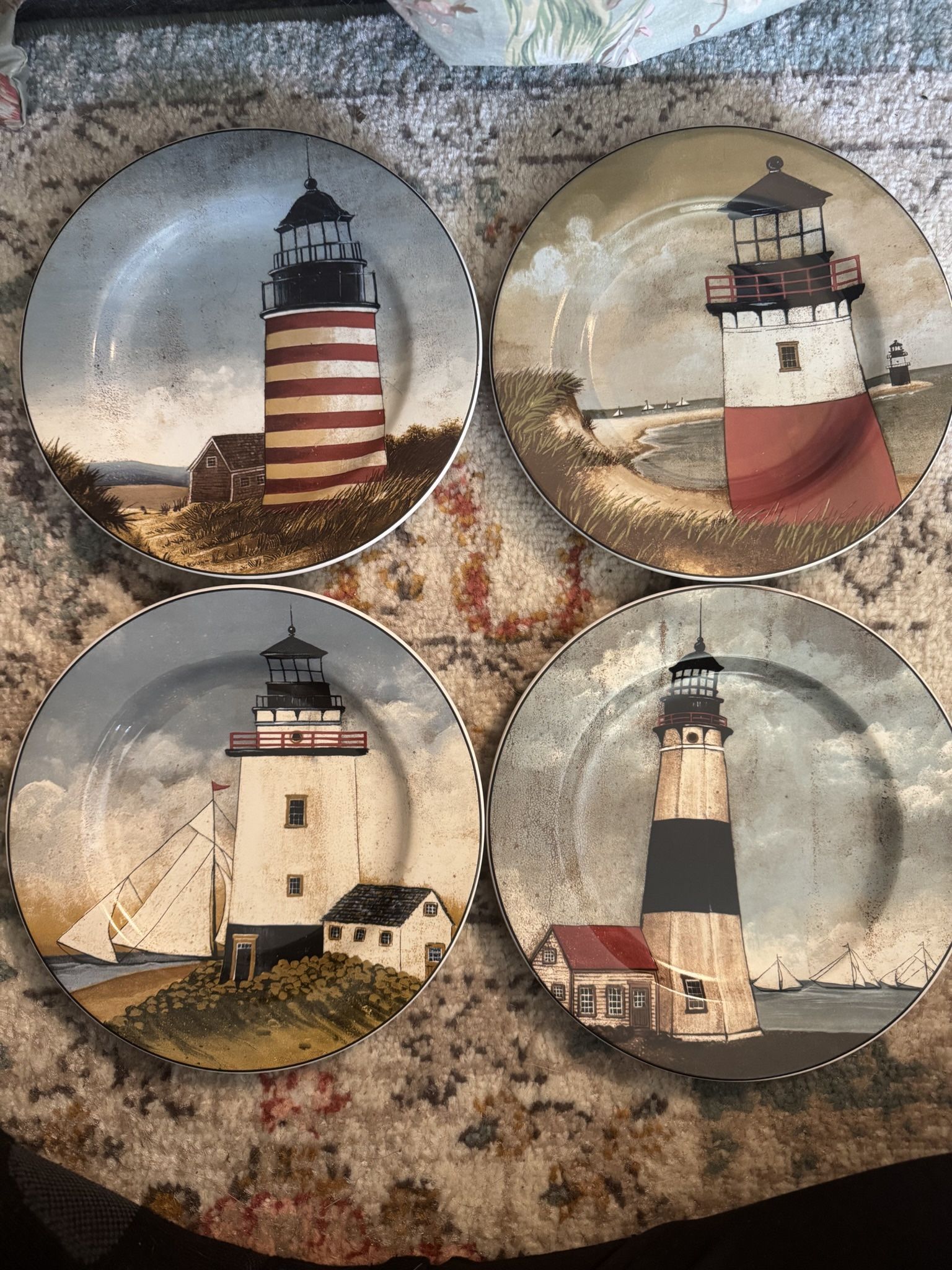 Sakura David Carter Brown "By the Sea" Lighthouse 32 Pc Dinnerware