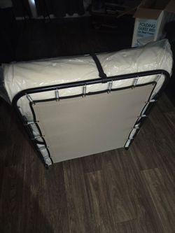 Fold out BED WITH MATTRESS AND STEEL FRAME