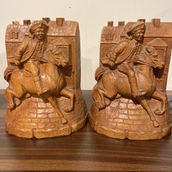 Antique Wooden Paul Revere Bookends