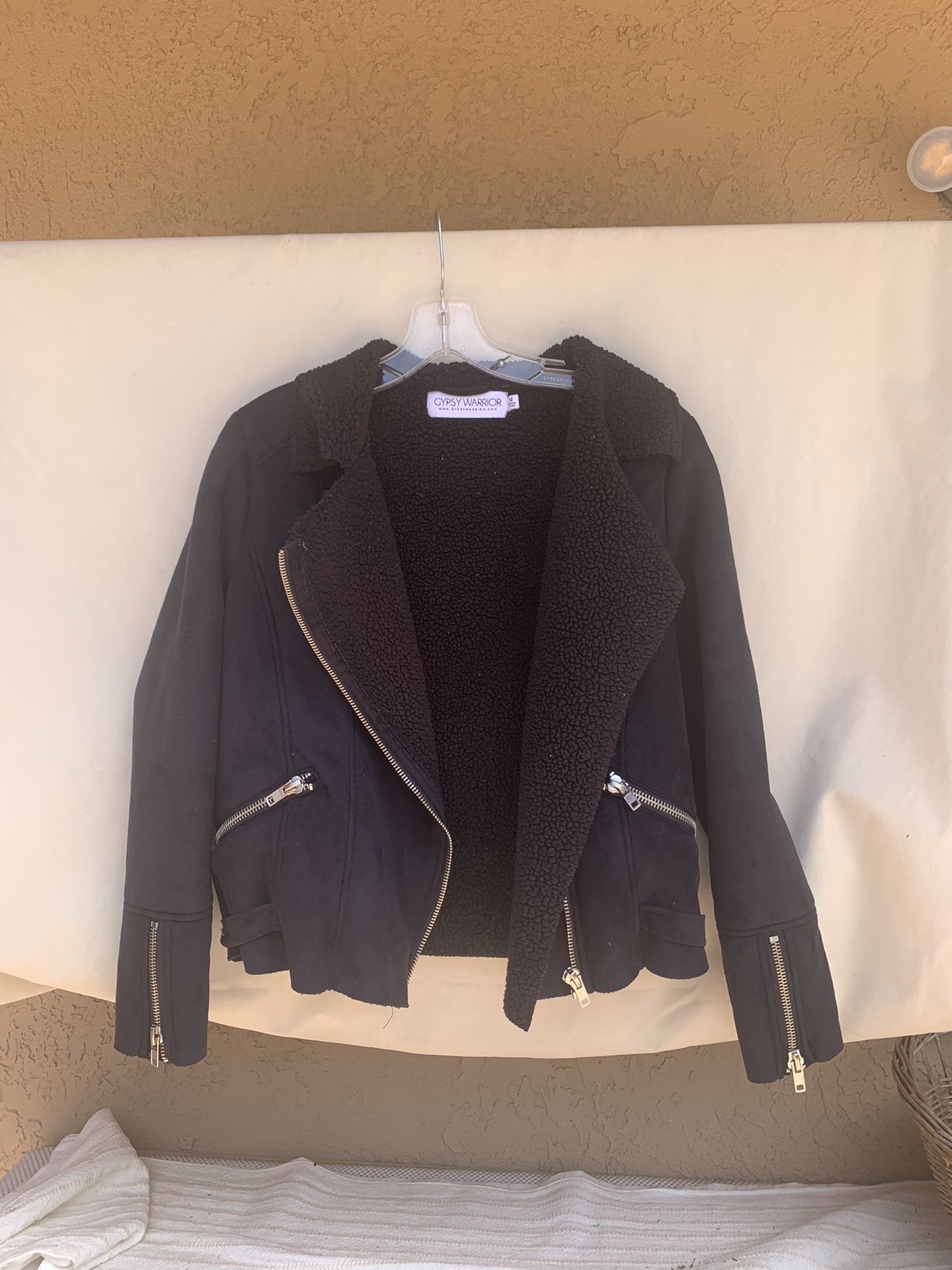 Gypsy Warrior Women’s Medium Black Faux Suede Moto Jacket