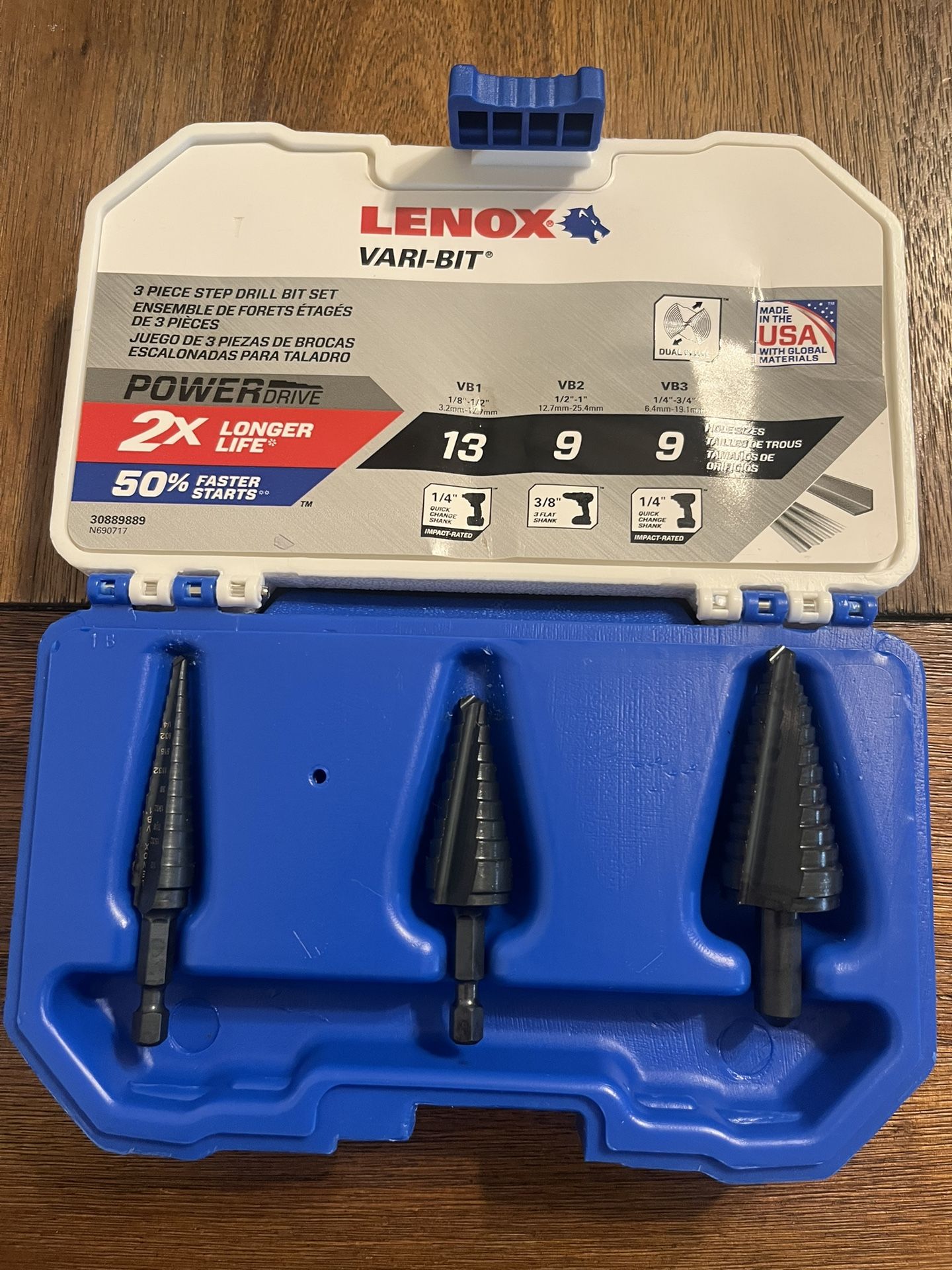 New Lenox 9 VARI-BIT Compact Step Drill Bit Kit, 3-Piece This is a comprehensive listing for a brand-new, never-used Lenox 9 VARI-BIT Co