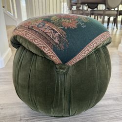 Round Velvet Ottoman 