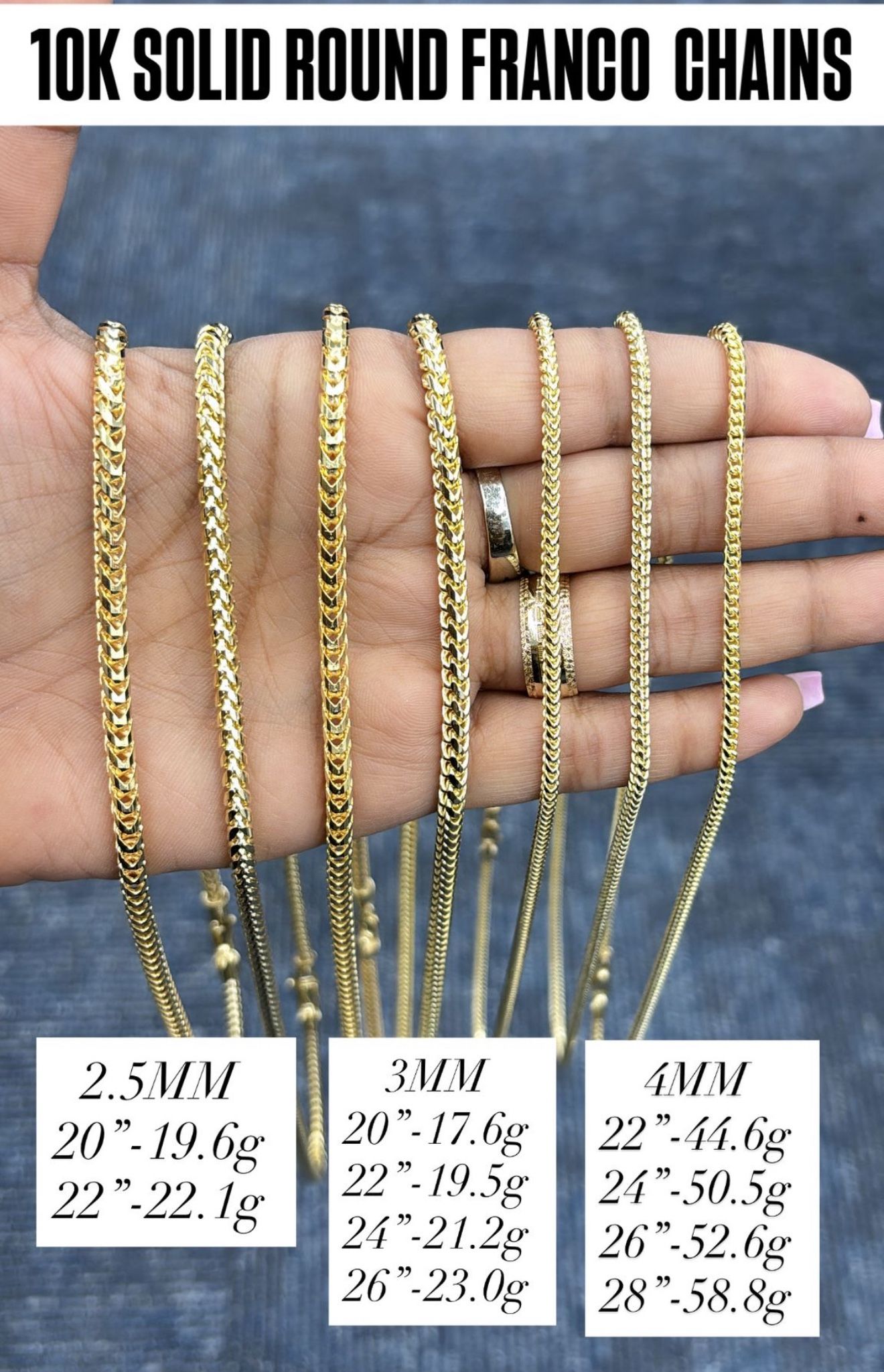 10Kt gold Franco Chain