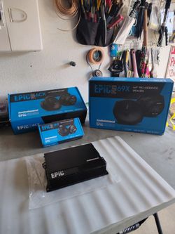 AudioControl 4 SPEAKERS and 4 channel amp system new condition never used  only amp used see pics and discrimination for more info