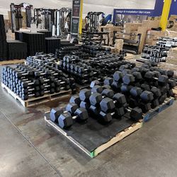 Rubber Hex Dumbbells And 2” Weight Plates ($1.10/ Pound) 