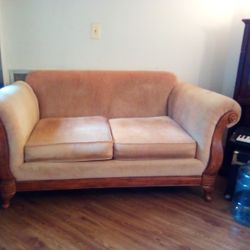 Beige Upholstery Loveseat