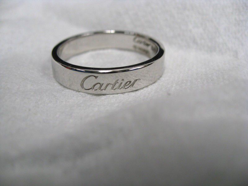 C de Cartier 14Kt White Gold Wedding Band Ring