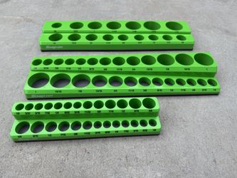 Snap On Tools SAE Set Of 3 Socket Trays Magnetic Organizer 1/4” 3/8” 1/2” Drive  Also have full sets and singles of these in different colors and both