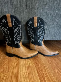 Embroidered Vintage High Cut Western Boots, Men's Heel Boots, Short Boots, Men's Boots, Riding Shoes, Anti-Slip, Spring, Autumn, Winter, Men's Shoes,