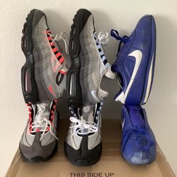 Beat Bundle Mens Nike Air Max 95  Solar Red Size 10.5 Aluminum Blue Size 12/Cortez Blue Wht 10 *Agoura Hills* NOT SEPERATING  (Read Description Below)