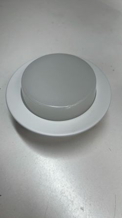 4 in. White Recessed Drop Opal Shower Trim