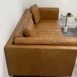 Genuine Leather Cognac Couch 